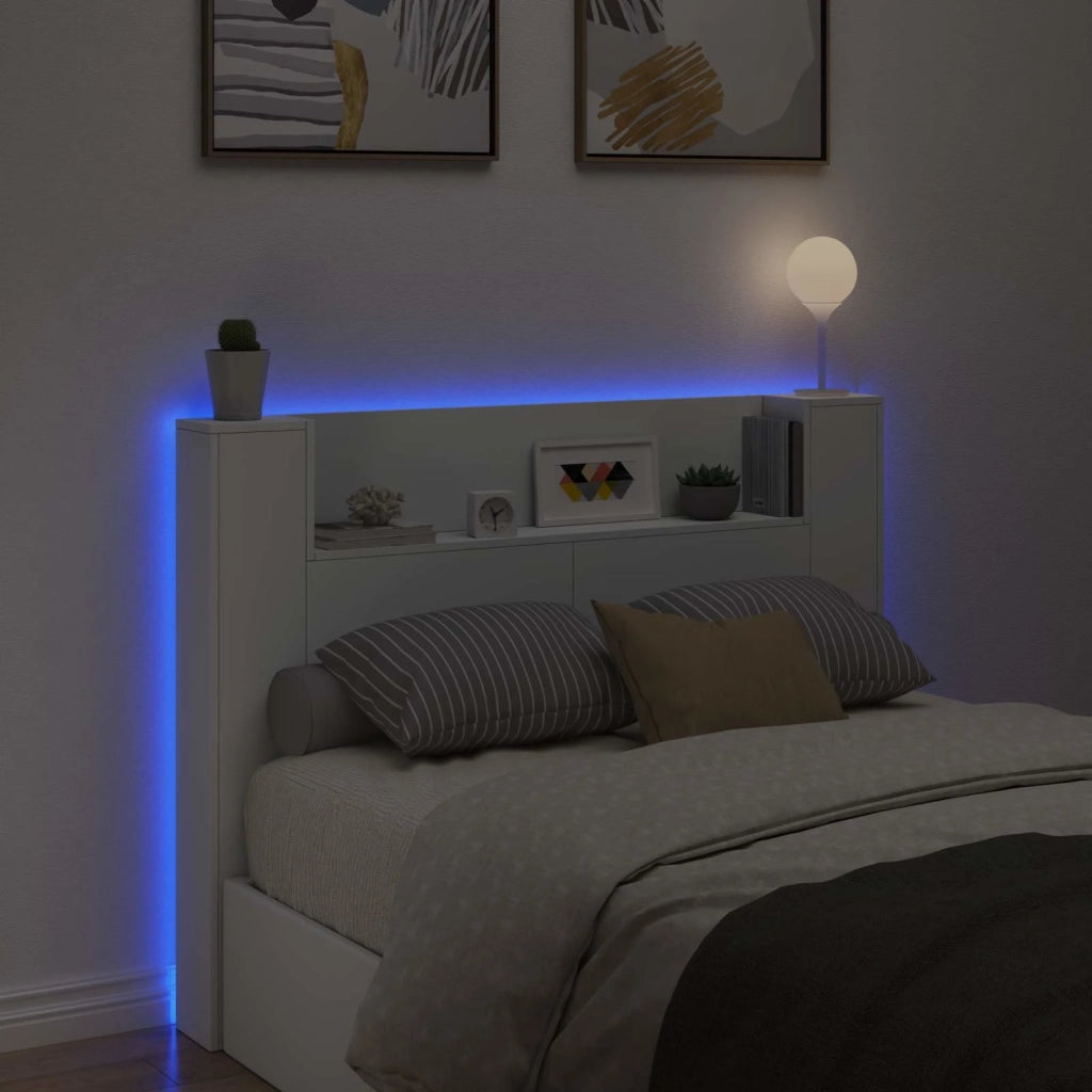 Testata con Mobile e LED Bianco 140 x 16,5 x 103,5 cm
