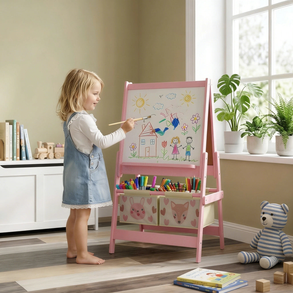 Casetta con lavagna e cestini ¨C zephmum ¨C 54x46.5x93 cm rosa