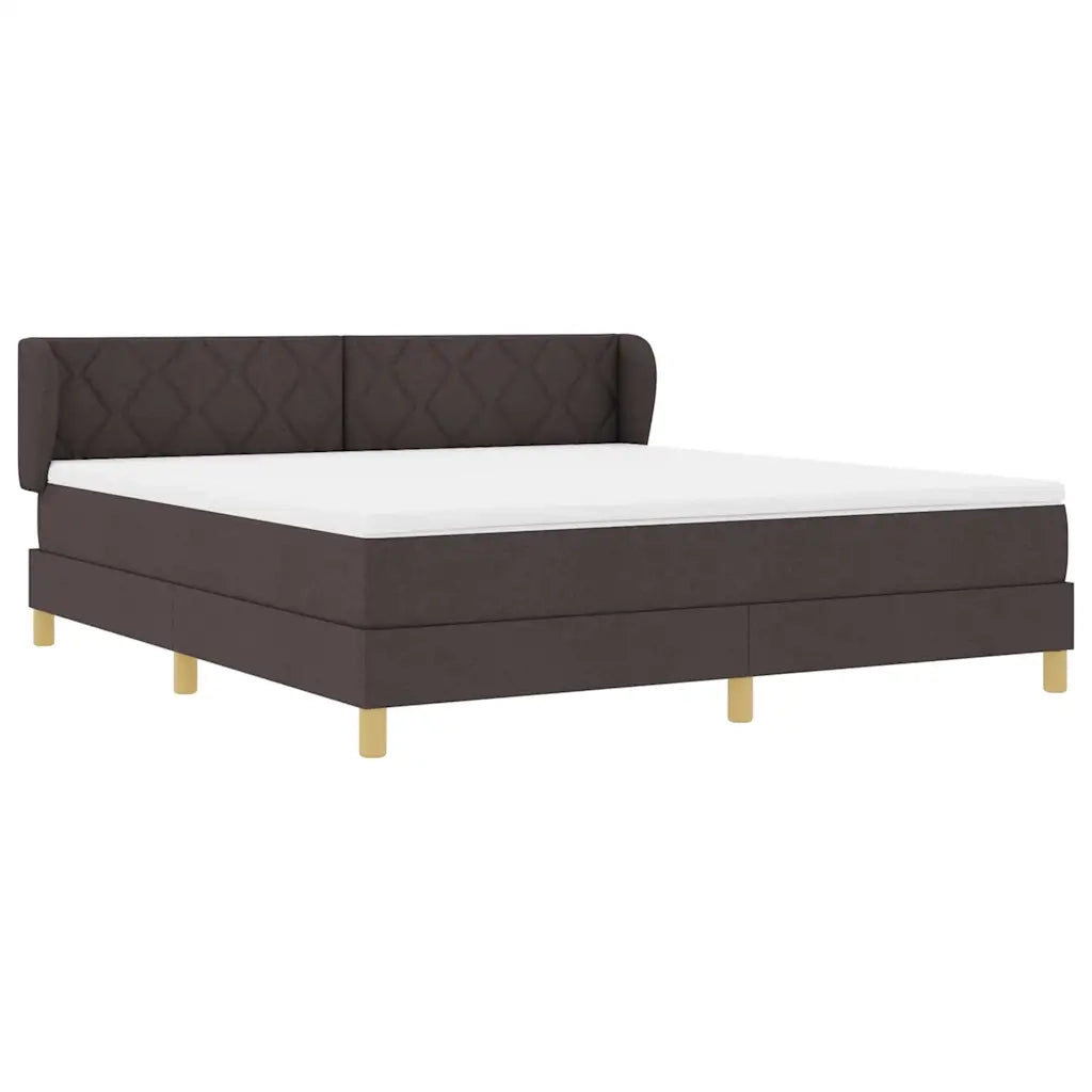 Letto a molle con materasso Marrone Scuro 180 x 200 cm Tessuto 3340293