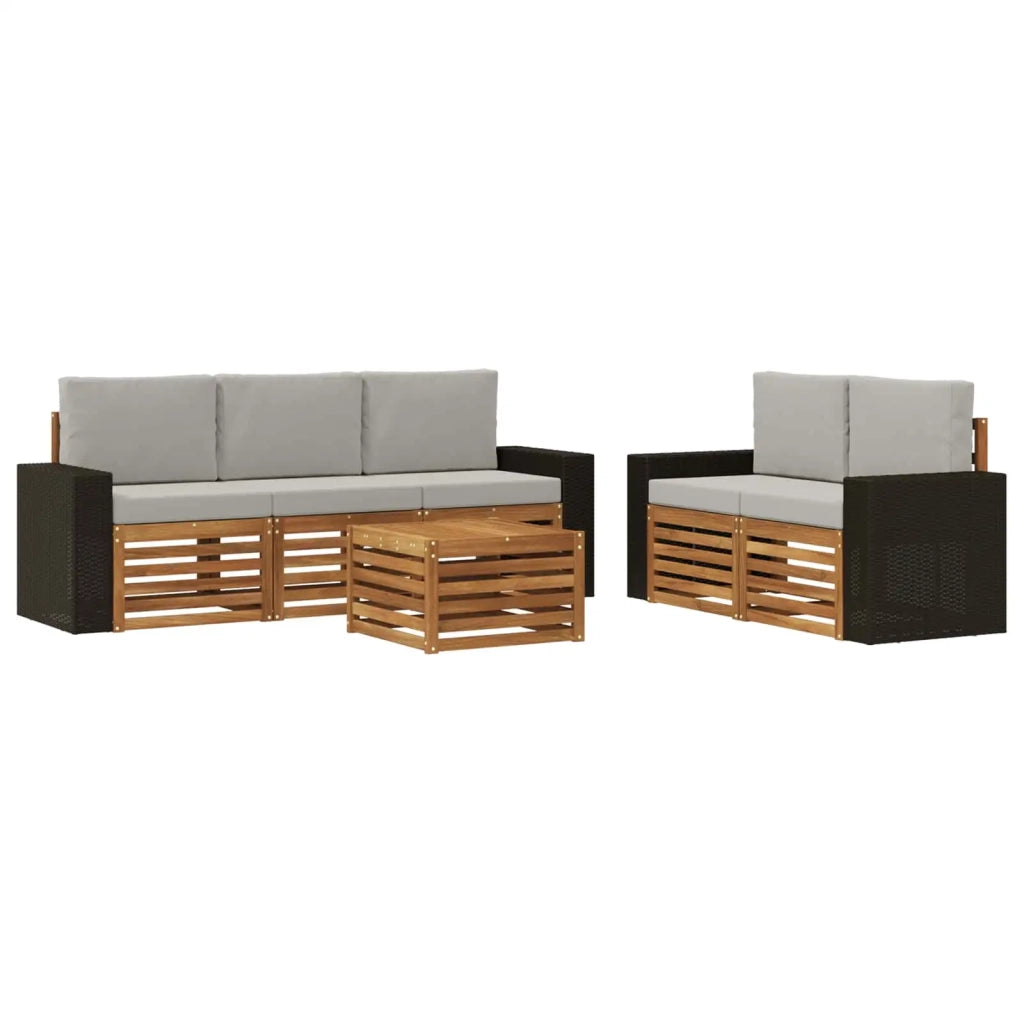 Set divani con cuscino 6 pcs Legno di Acacia Massello 3384032