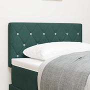 Testata Letto LED Trapuntata con Bottoni in Cristallo Verde Scuro 80 cm Velluto