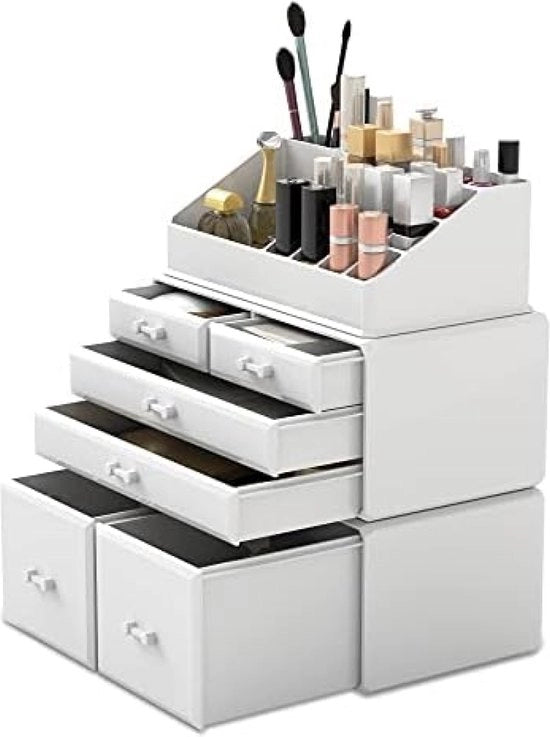 Organizzatore di cosmetici Display Opbergladen con contenitore da Dozzina (6D, bianco)