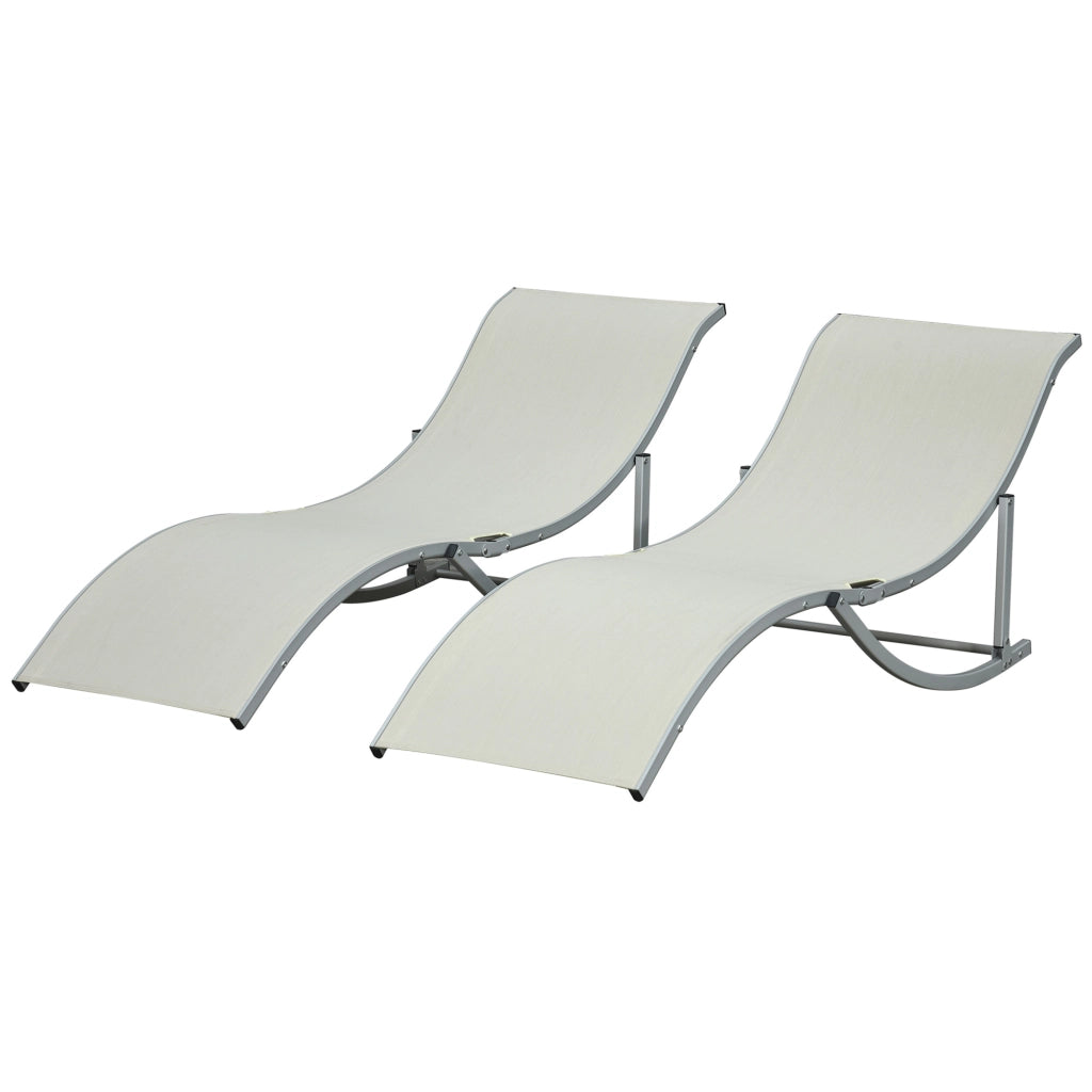 Lettini pieghevoli da giardino in alluminio e textilene ¨C zephmum ¨C 2 pezzi beige