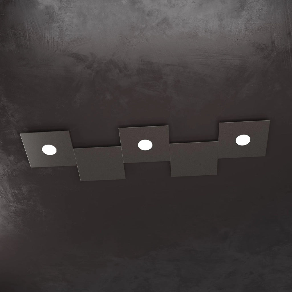 ECCENTRIC APPLIQUE-PLAFONIERA 3 LUCI + 2 DECORATIVO MARRONE 1156-3L2D-MA
