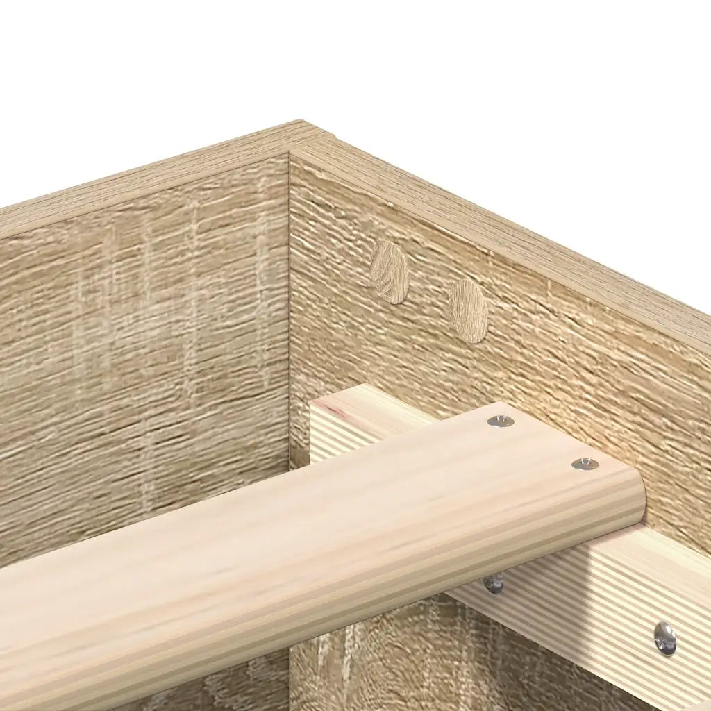 Giroletto senza Materasso-Struttura Letto Rovere Sonoma 200x200cm in Truciolato 384094