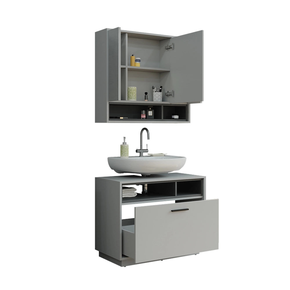 Vicco Set di mobili da bagno Grigio/antracite 2 parti