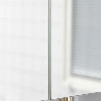 kleankin Armadietto a Specchio Rettangolare Montato a Parete con Credenze e Ripiano Regolabile, in MDF e Vetro, 60x15x75cm, Bianco