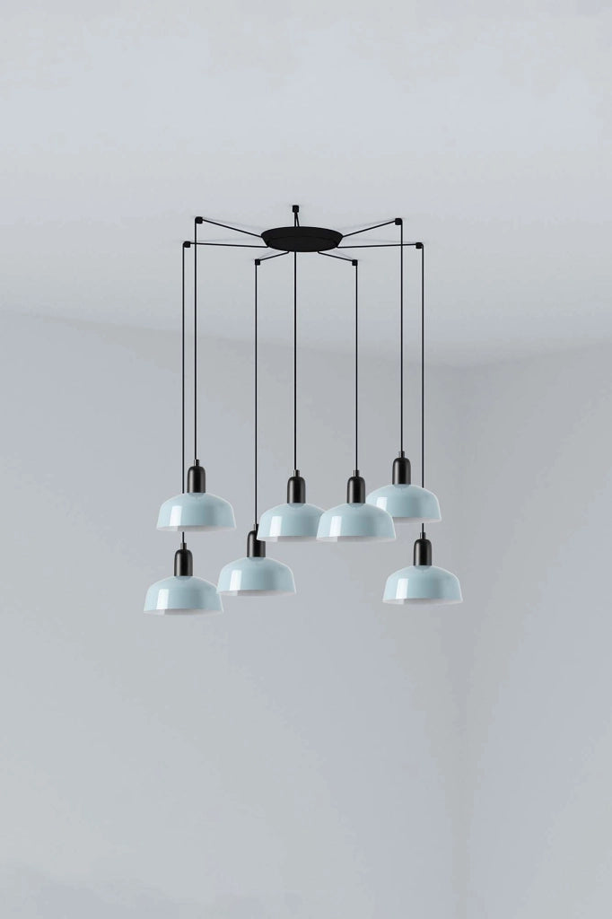 TATAWIN S metallo 7L Lampada a sospensione blu grigiastro