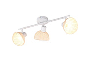 Faretto soffitto boho CALVI 3xE14 bianco rattan RL