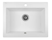Lavello a Vasca Singola 63x49 cm | Ceramica Moderna, Sifone Salvaspazio Incluso