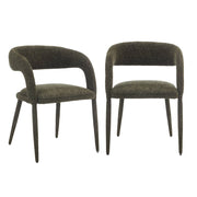 Set 2 poltrone contemporanee in tessuto, verde kaki