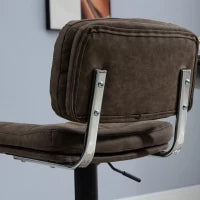 Set 2 Sgabelli Bar Moderni e Girevoli con Schienale e Poggiapiedi, Sgabelli da Cucina con Altezza Regolabile, Rivestimento Pelle PU e Imbottitura, 41.5x45x85-107cm