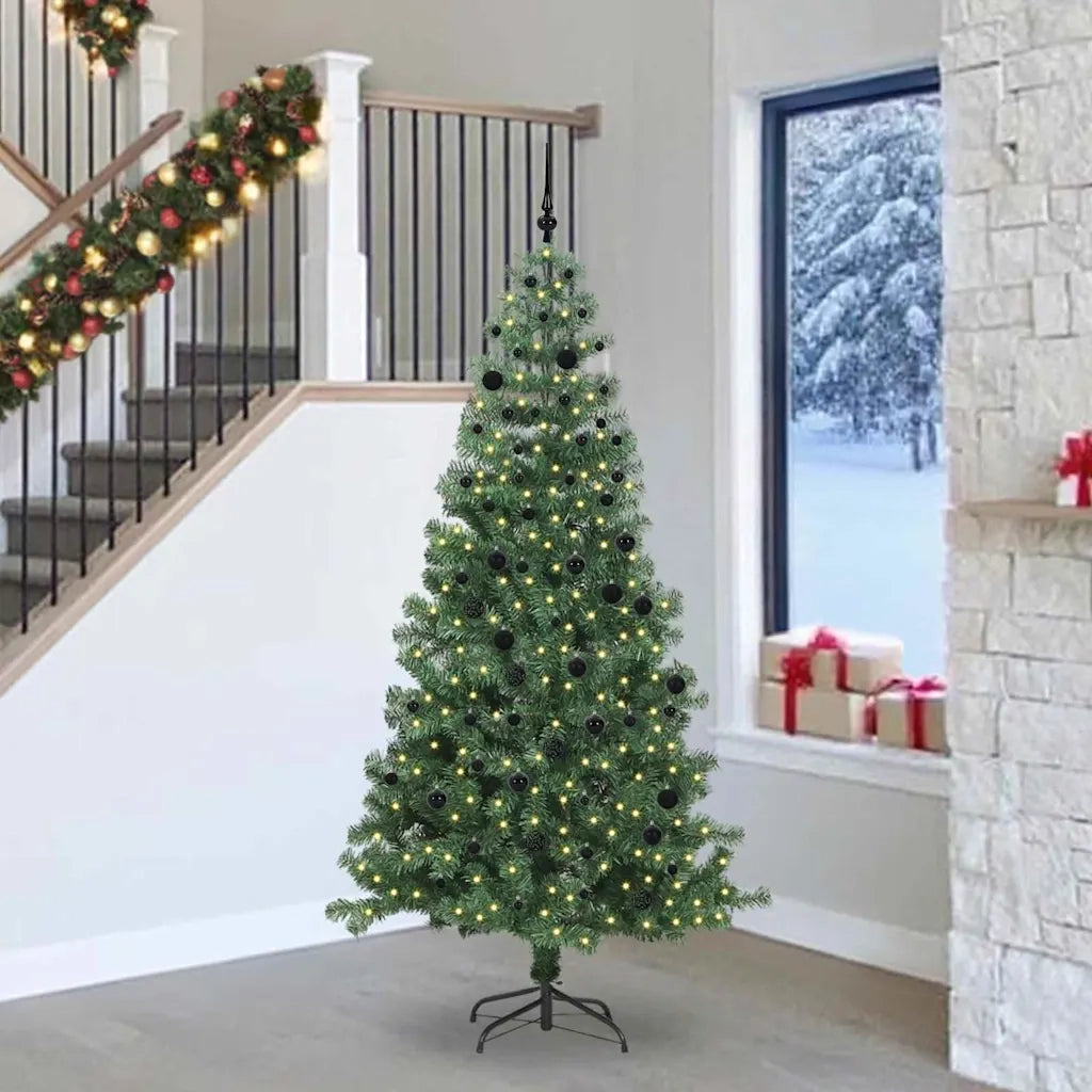 Albero di Natale | Decorazioni natalizie con 300 LED con supporto Verde 240 cm PVC