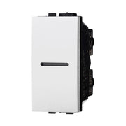 Pulsante Assiale 1P 16A Unipolare Colore BIANCO Compatibile Con Bticino Living Light