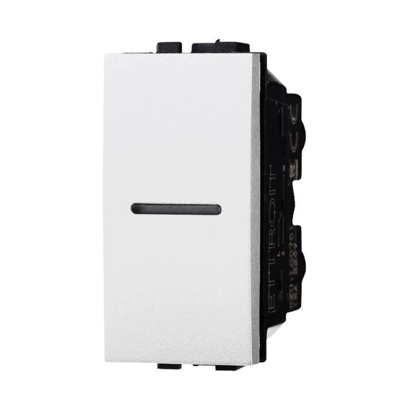 Pulsante Assiale 1P 16A Unipolare Colore BIANCO Compatibile Con Bticino Living Light