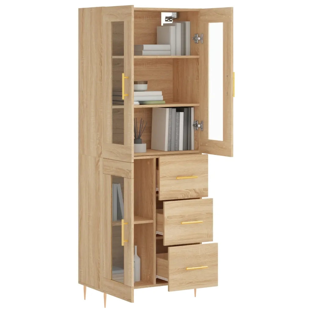 Credenza Rovere Sonoma 69,5x34x180 cm in Legno Multistratocod mxl 102125