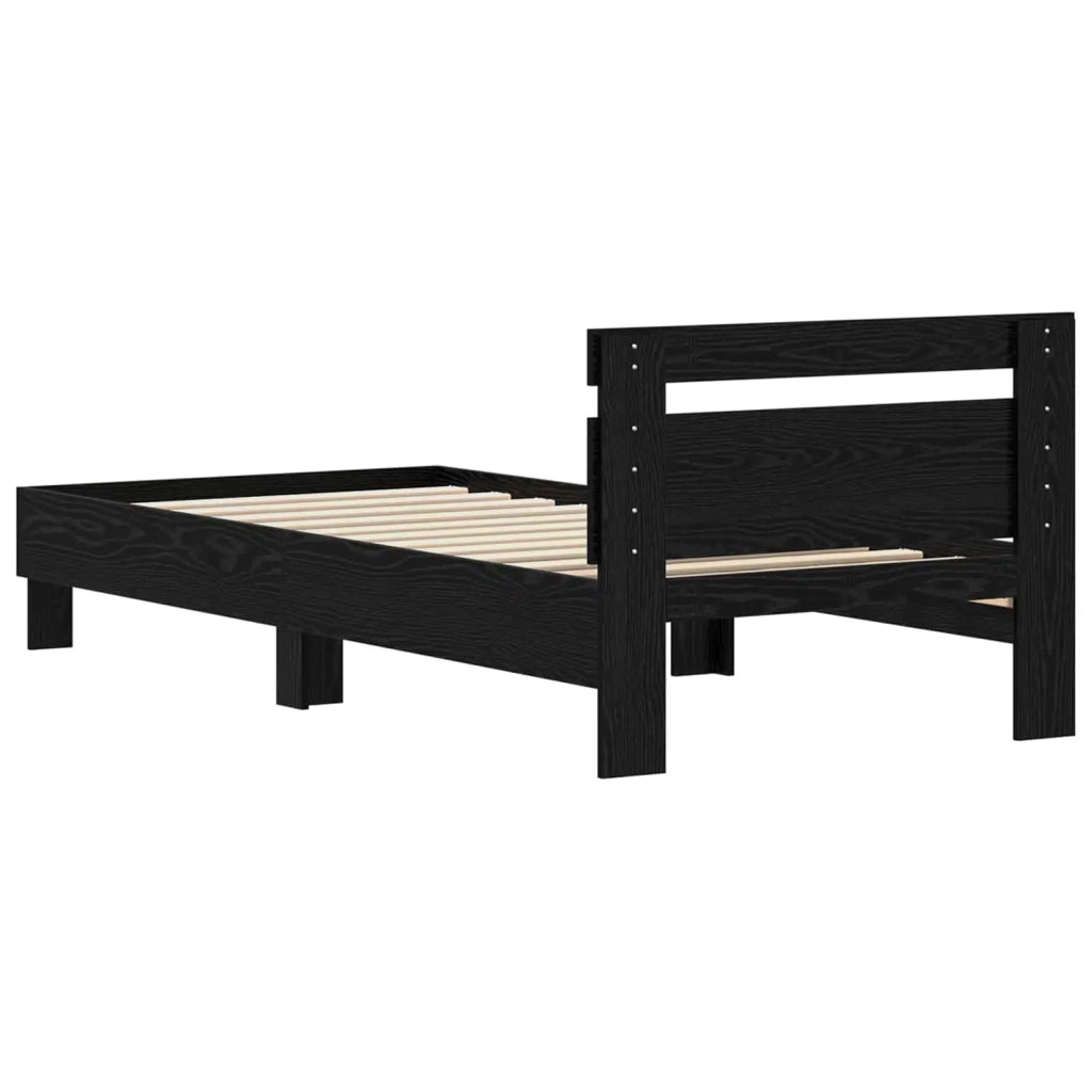 Struttura del letto Rovere Nero 75 x 190 cm 8003738
