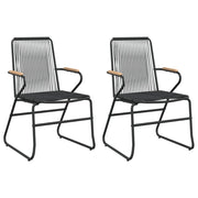 Sedie da Giardino 2 pz | Sedie da Esterno Nere 58x59x85,5 cm Rattan PVC