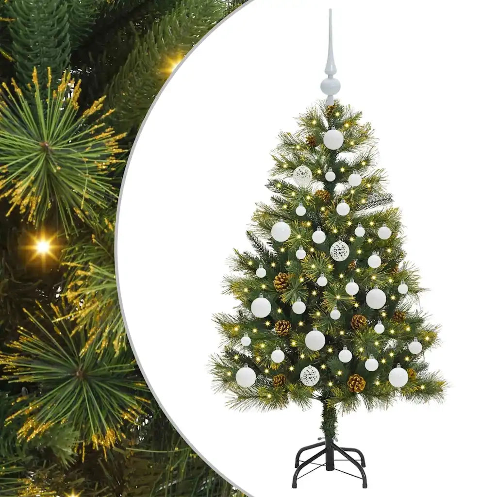 Albero di Natale artificiale pieghevole con coni Verde 120 cm 3395074