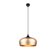 Lampada a sospensione, metallo, nero e ottone satinato,  D 45 cm, Chiron