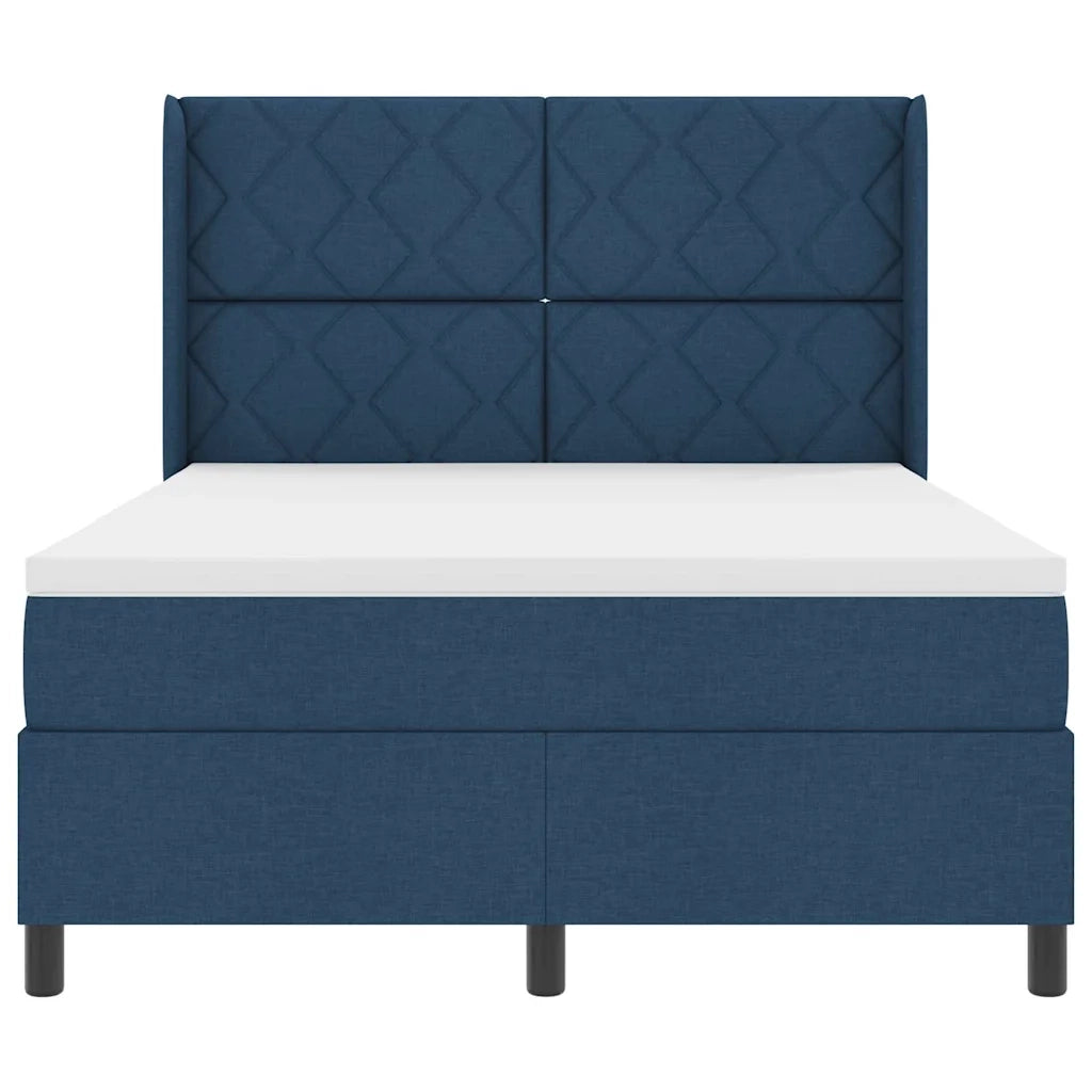 Letto a molle con cuscino con testiera Blu 200 x 140 cm Tessuto 3341713