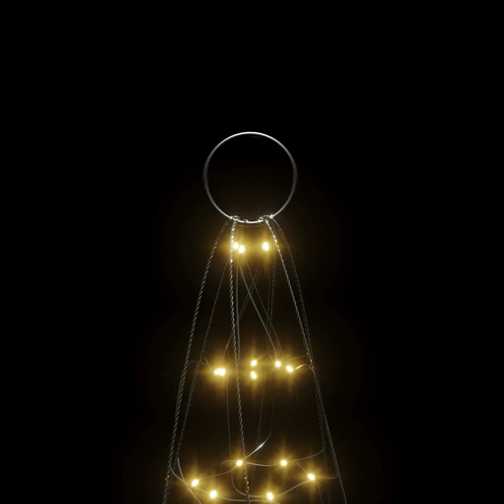Albero di Natale a LED-Luci decorative natalizie su Pennone 200 LED Bianco Caldo 180 cm