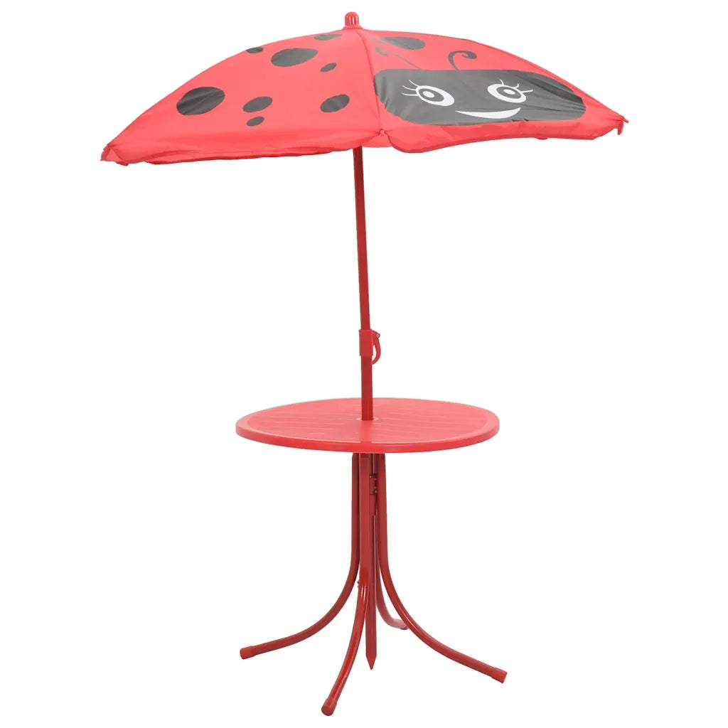 Set da Bistrot da Giardino per Bambini con Ombrellone Rosso 41842