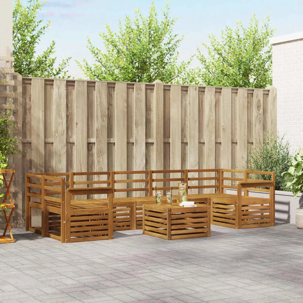 Set divani 8 pcs Naturale Legno di Acacia Massello 3374514