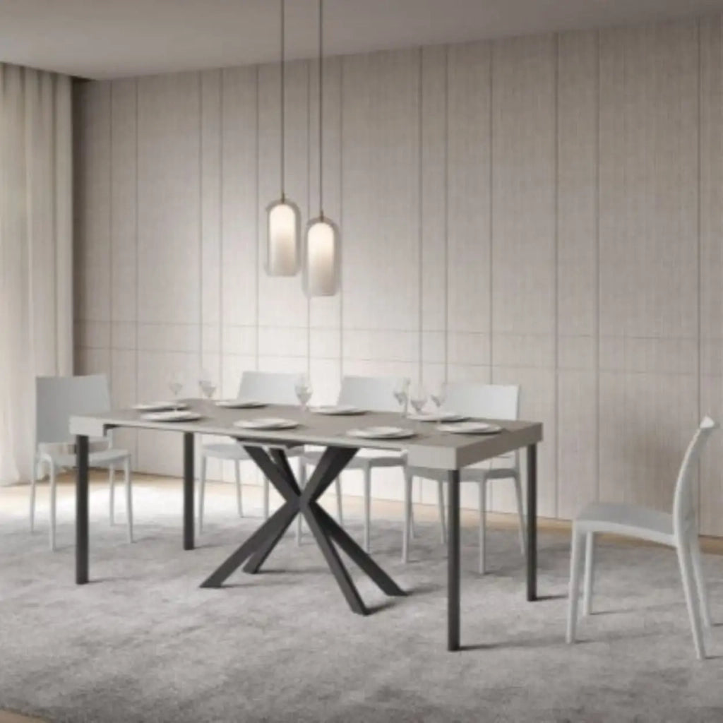 Consolle allungabile 90x40/300 cm Saki cashmere gambe antracite