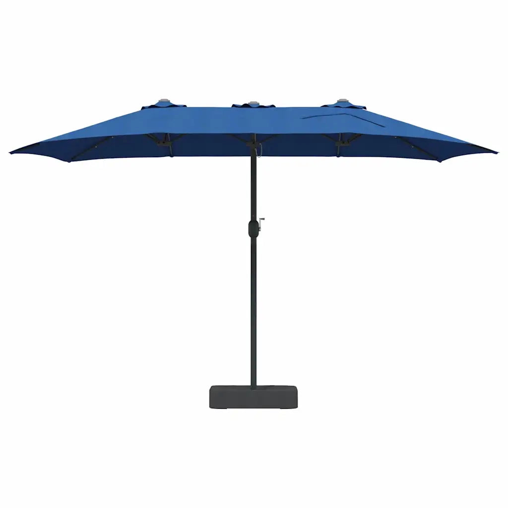 vidaXL Ombrello da giardino Blu 385 x 209 x 244 cm Tessuto