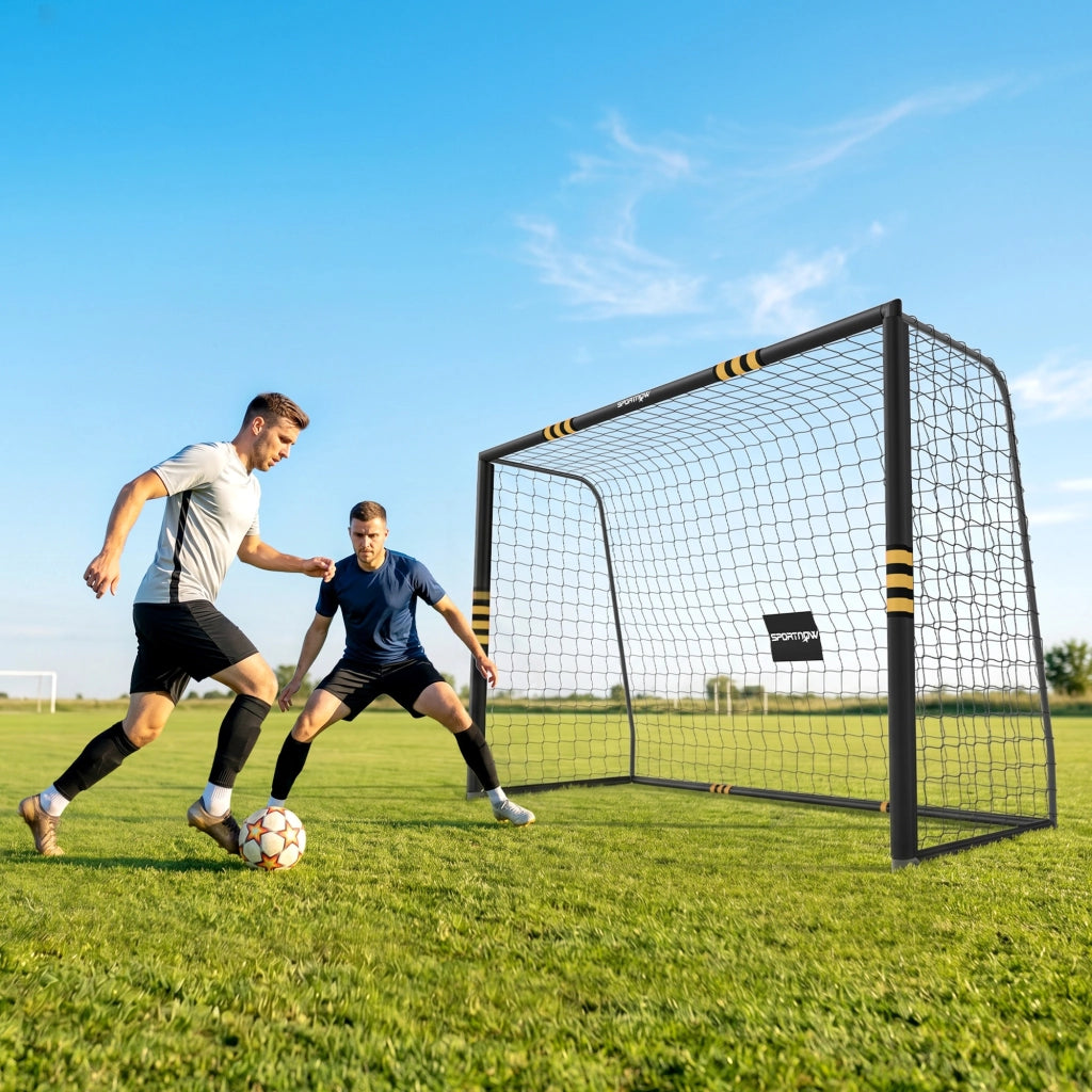 Porta da Calcio 3x1,2x2 m con Rete e Imbottitura in EPE Giallo