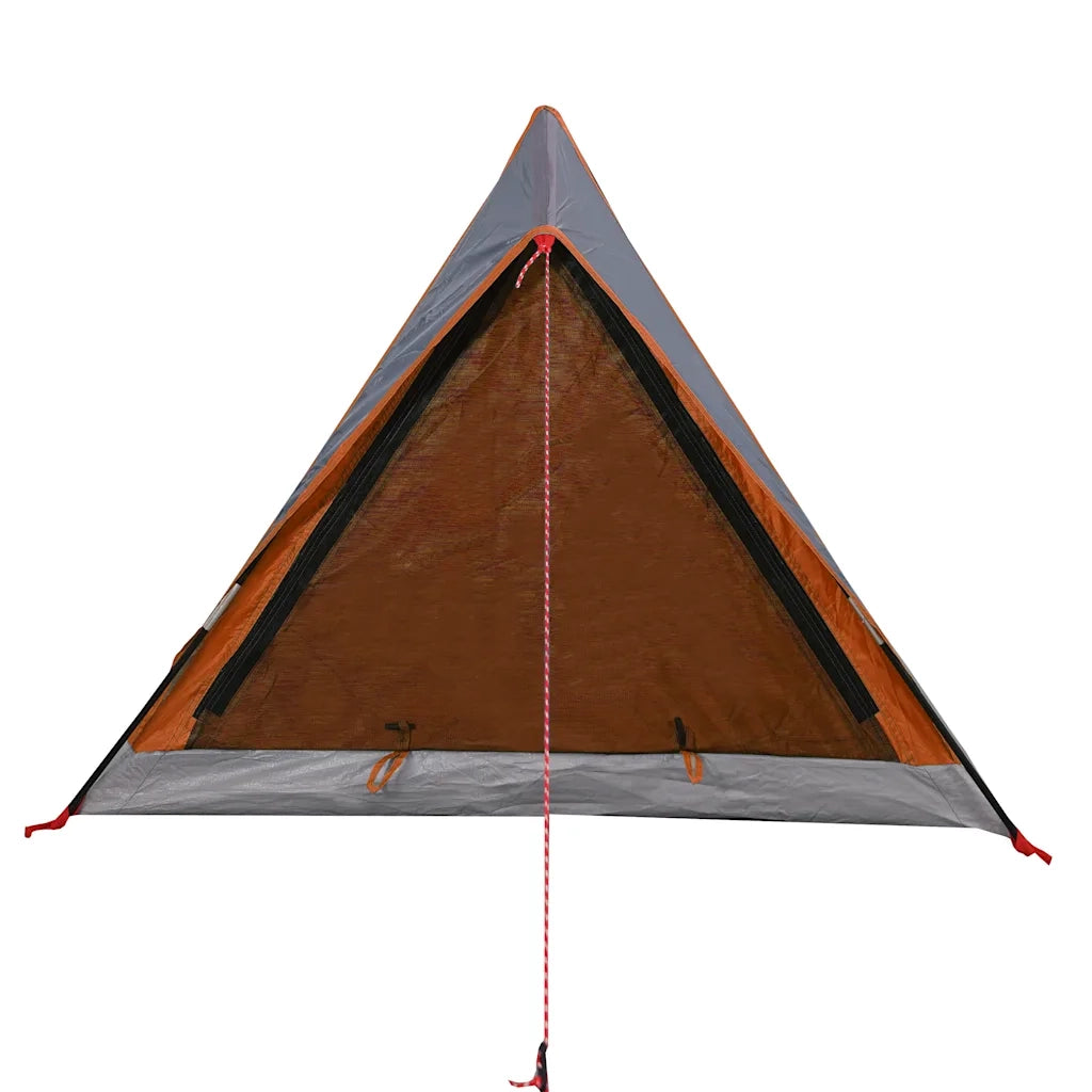 Tenda da Campeggio 2 Persone-Tenda per Escursionismo Grigio e Arancione Impermeabile 886821