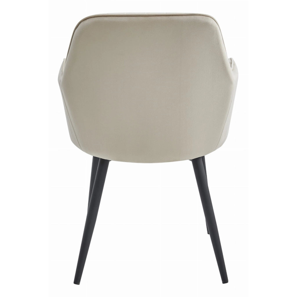 Set di 2 sedie LUGO in velluto beige con gambe nere