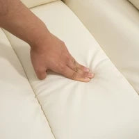Poltrona Relax Alzapersona Elettrica con Imbottitura Spessa e Telecomando, 96x93x105cm, Crema