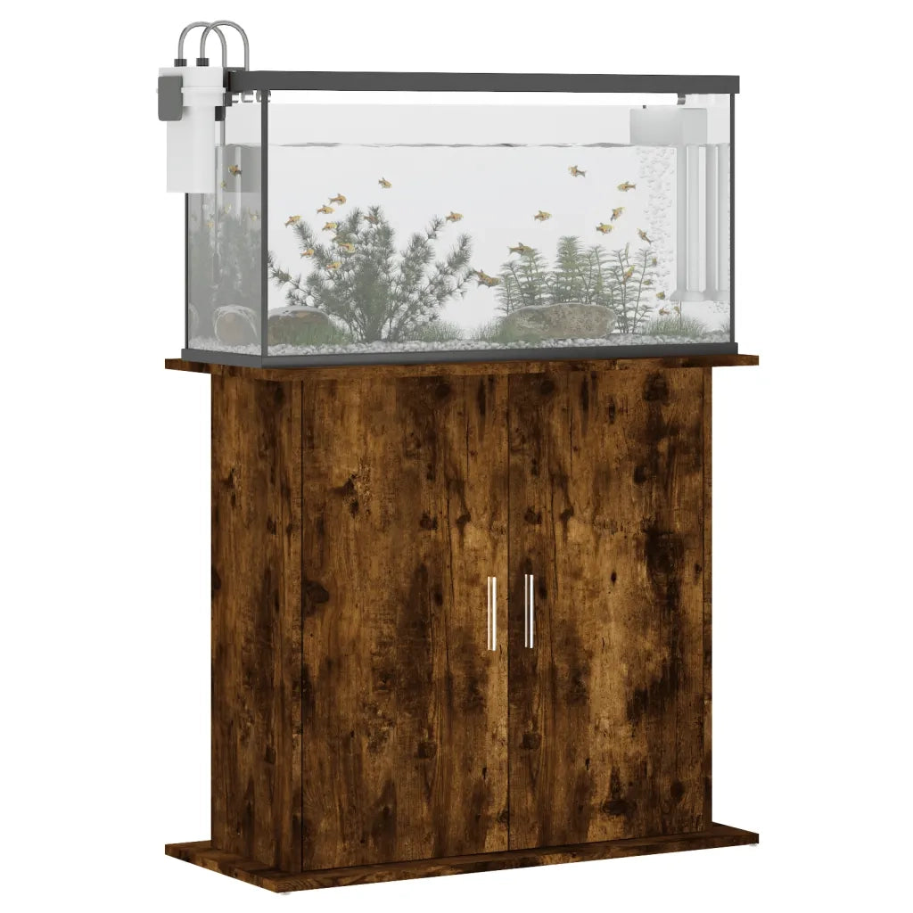 Supporto Acquario 81x36x73 cm in Legno Multistrato Rovere Fumo CFW6264398