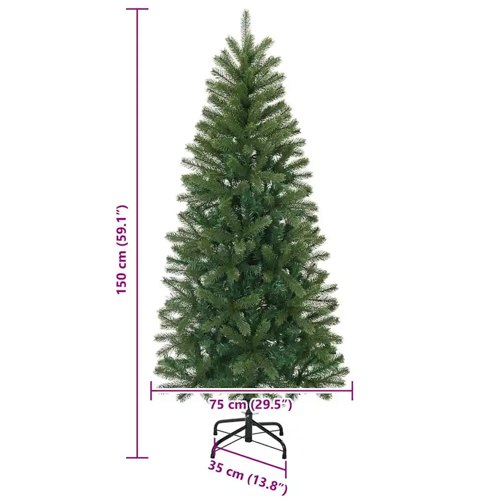 Albero di Natale Artificiale-Albero Natalizio Verde 150 cm PVC, PE e acciaio