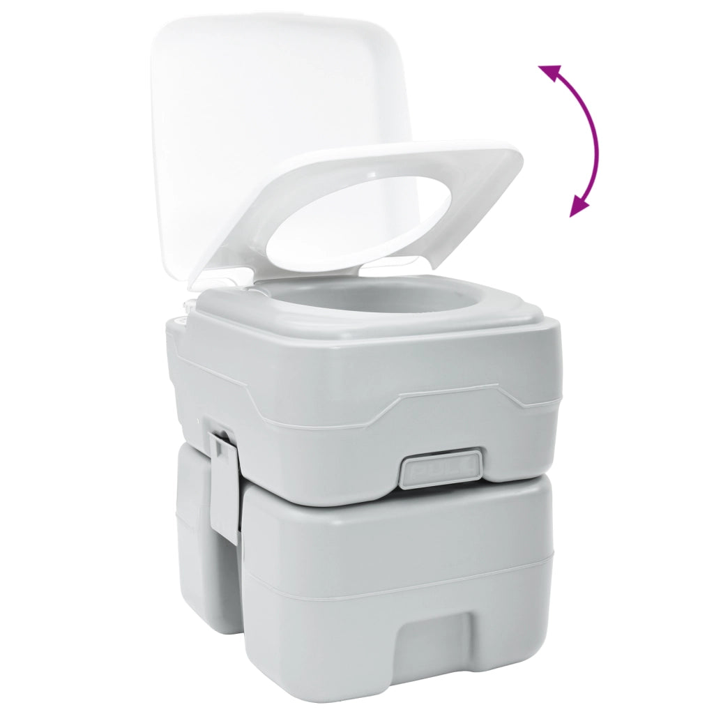 Toilette da Campeggio Corpo Grigio + Coperchio Bianco Non Applicabile