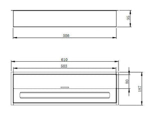 Bruciatore a Bioetanolo per Camini 61x18,7xH9,5 cm 4,5L in Acciaio Inox