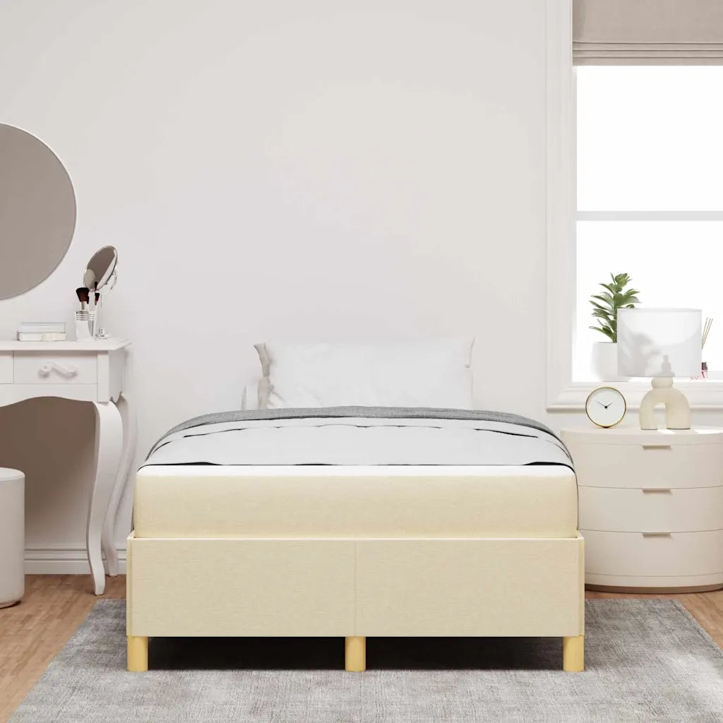 vidaXL Letto a molle con materasso Crema e Bianco 120 x 200 cm Tessuto