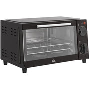 Mini Forno Elettrico 9 L 750 W Nero con Temperatura 100-230°C; Timer 60 Min; Teglia e Griglia