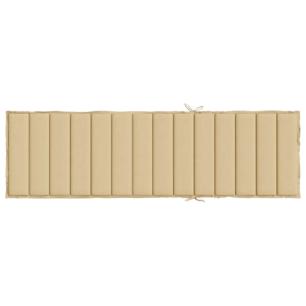 Cuscino per Lettino Prendisole Beige MÃ©lange 200x60x4cm Tessuto