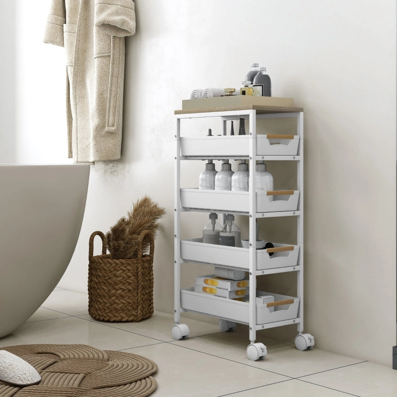 CARRELLO DA CUCINA 39,5x24x82 cm Bianco in metallo