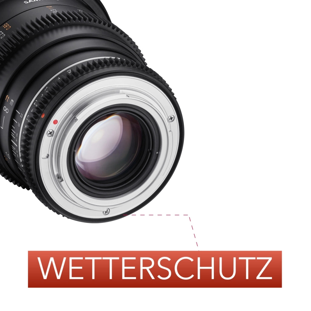 Teleobiettivo Obiettivo per video MF 85mm T1,5 VDSLR MK2 – luminoso T1,5 per Sony E Mount, Follow Focus, full-frame e APS-C, risoluzione 8K