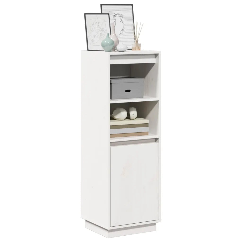 Credenza Bianca 37x34x110 cm in Legno Massello di Pino cod mxl 12598