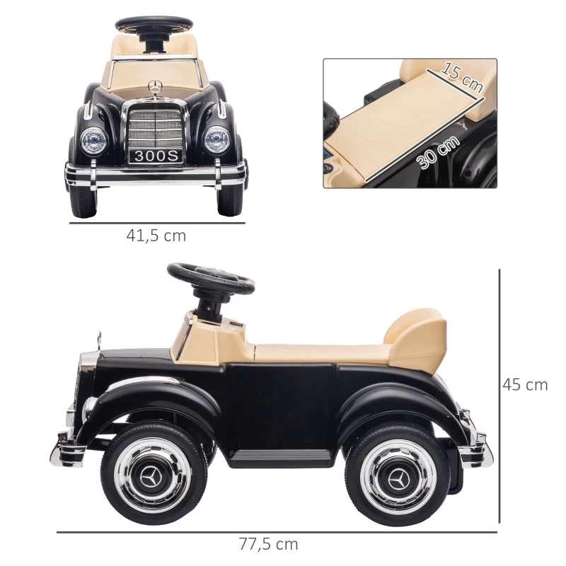 Macchinina giocattolo cavalcabile Mercedes Benz Design 300 S, nera