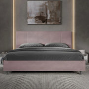 Letto imbottito Matrimoniale 180x190 cm Mika - Con rete,Glicine,Microfibra