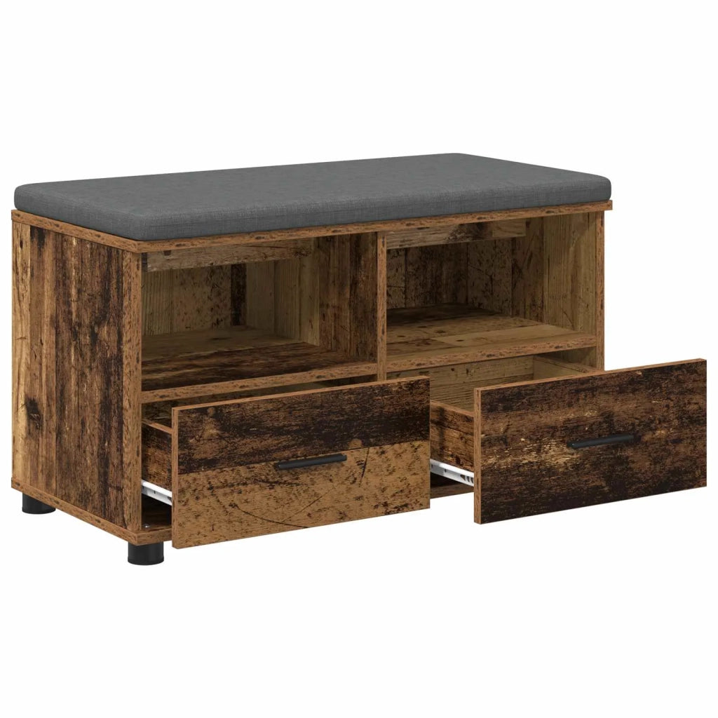 Panca per ingresso con cuscino-Sgabello-Panca da Corridoio Legno vecchio 80 x 38 x 46 cm 900872