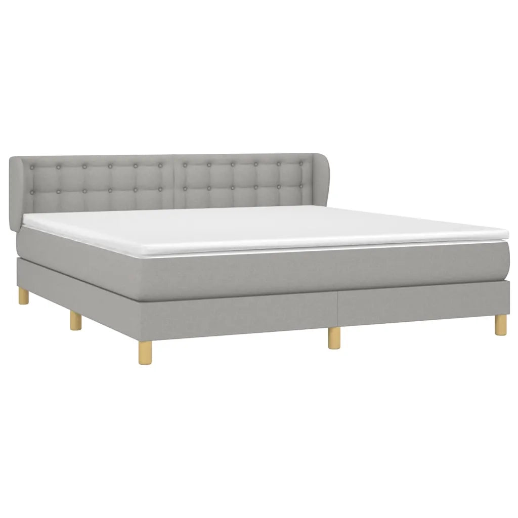 Giroletto a Molle con Materasso Grigio Chiaro180x200 cm Tessutocod mxl 122013