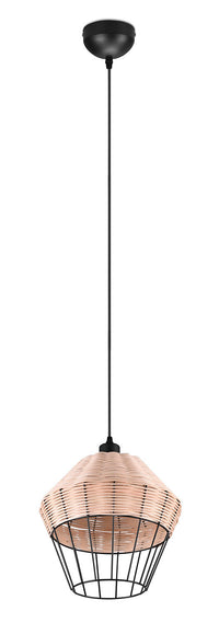 Lampada a Sospensione da Interno Attacco E27 in Tessuto Naturale