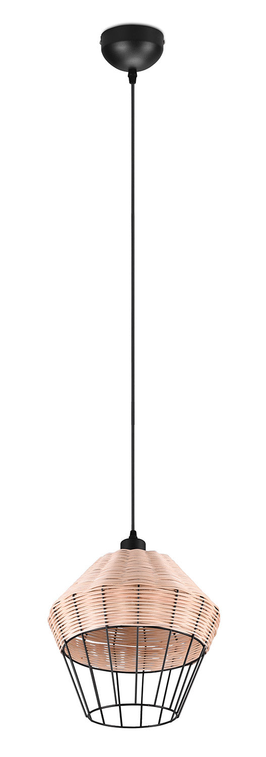 Lampada a Sospensione da Interno Attacco E27 in Tessuto Naturale